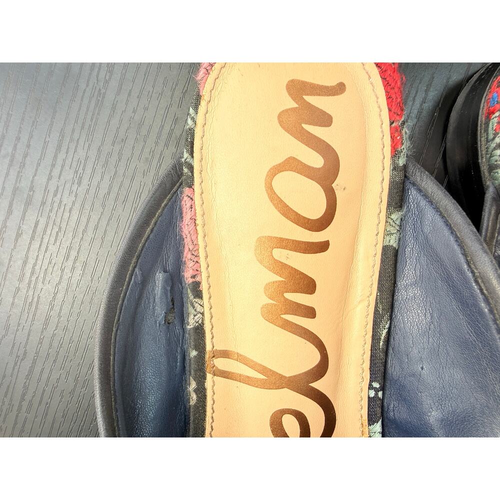 Sam Edelman Floral Embroidered Mule Loafers Tassel Slip On Men’s Size 11 Black - Picture 4 of 8